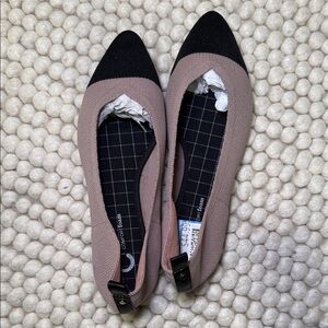 Rothy’s-style Knit Black and Pink Flats | Size 9.5